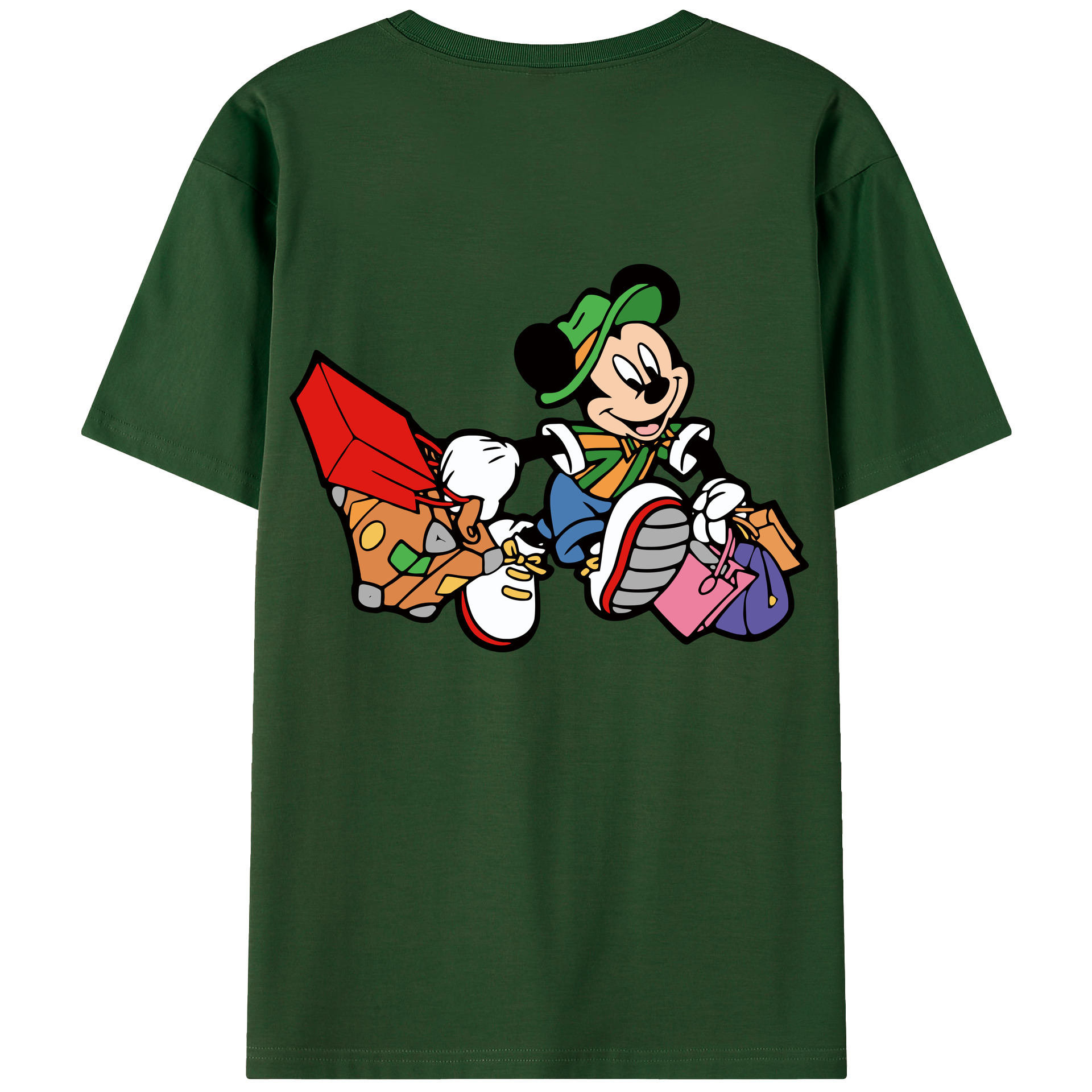 （画像用） ミッキーマウス Mickey Mouse 綿100％半袖Tシャツ（背面プリント）